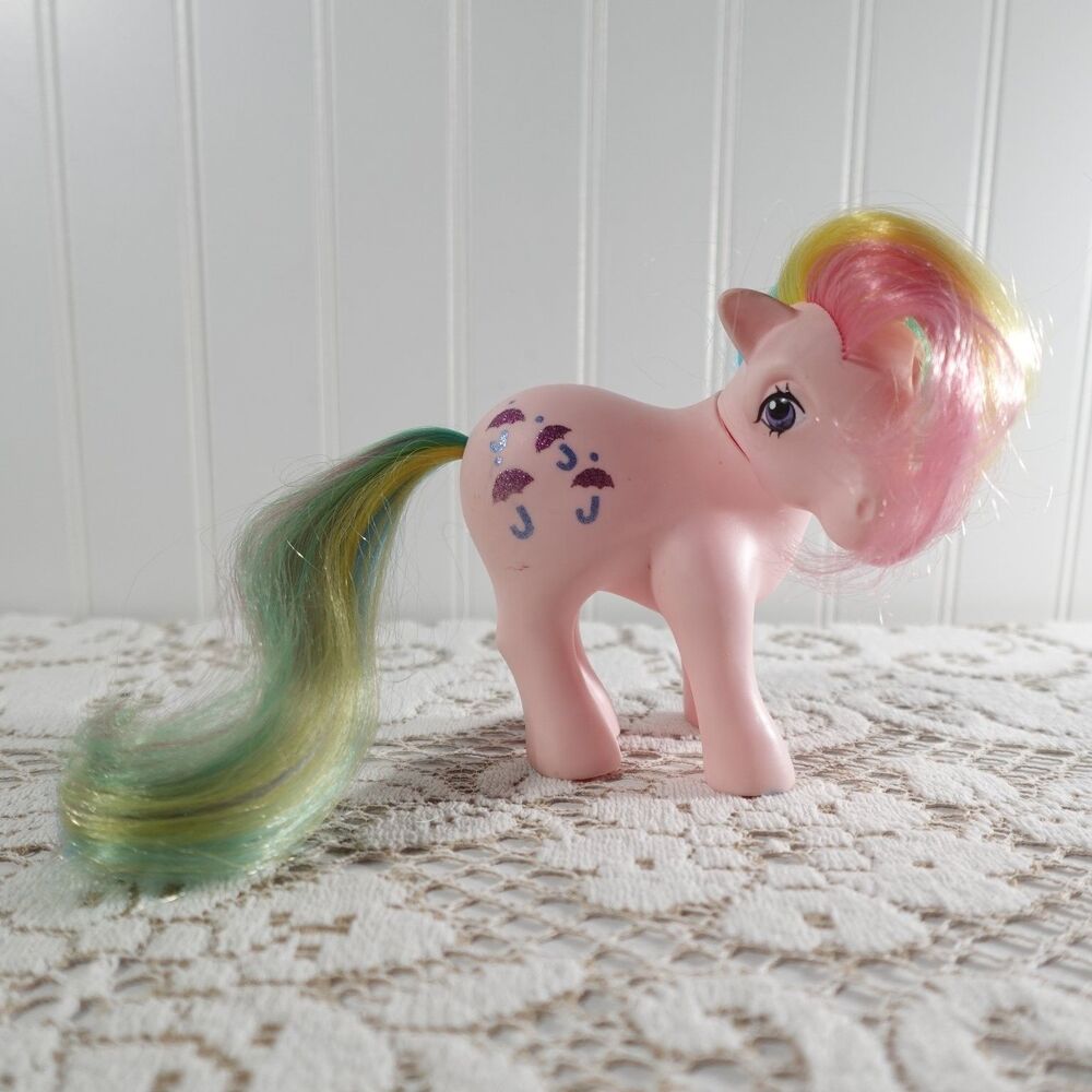 Hasbro G1 My Little Pony Parasol Umbrella Rainbow Hair 1983